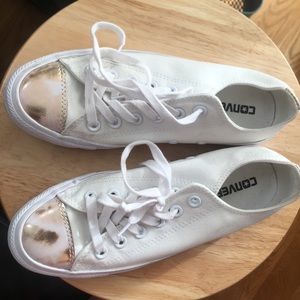 RARE Gold and White Converses